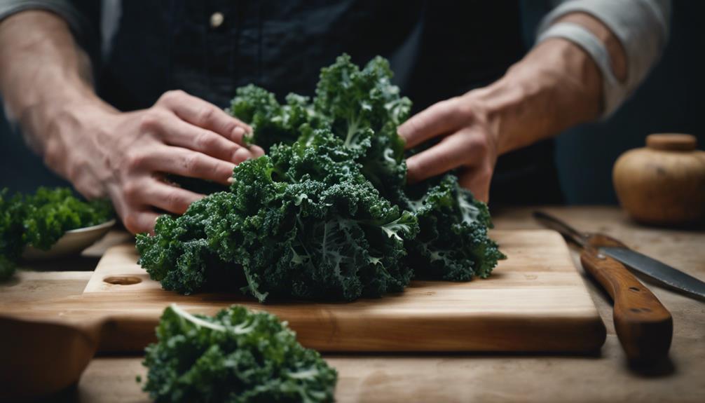 cleaning and chopping fresh