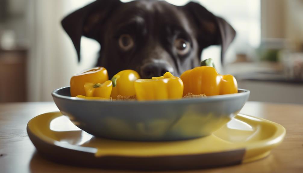 dogs and raw peppers