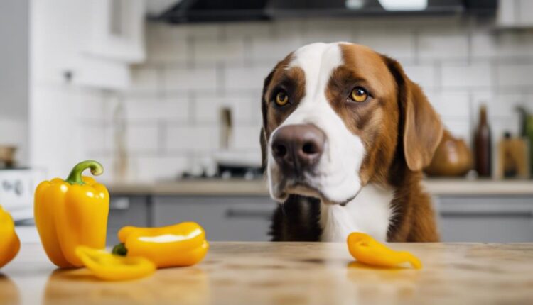 dogs and yellow peppers