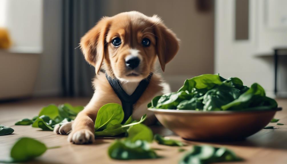 puppies and spinach safety