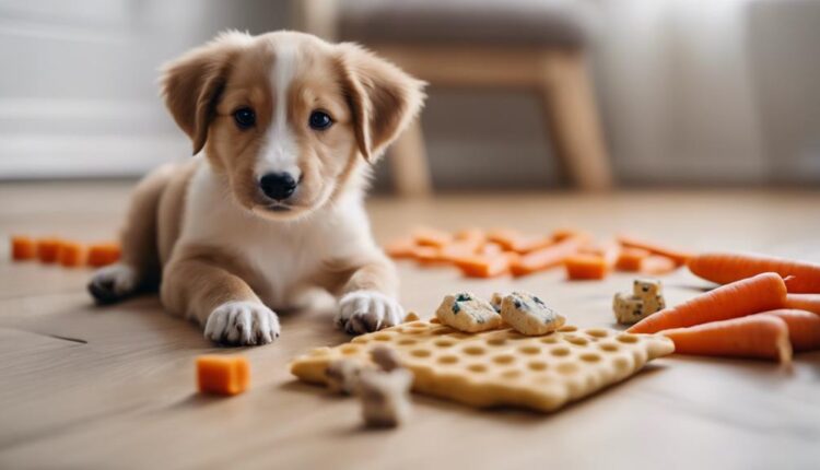 rewarding puppies with treats
